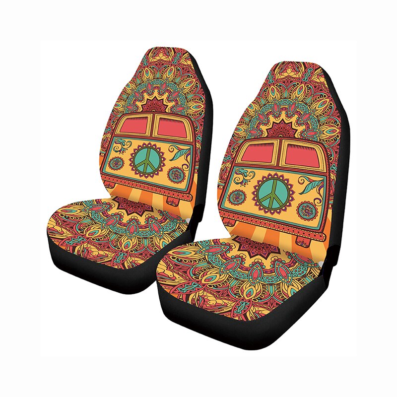 Wit Paard Mandala Veren Print Auto Stoelhoezen Set Van 2, universal Fit Auto Voorstoel Protectors Voor Auto 'S, Suv, Vrachtwagen