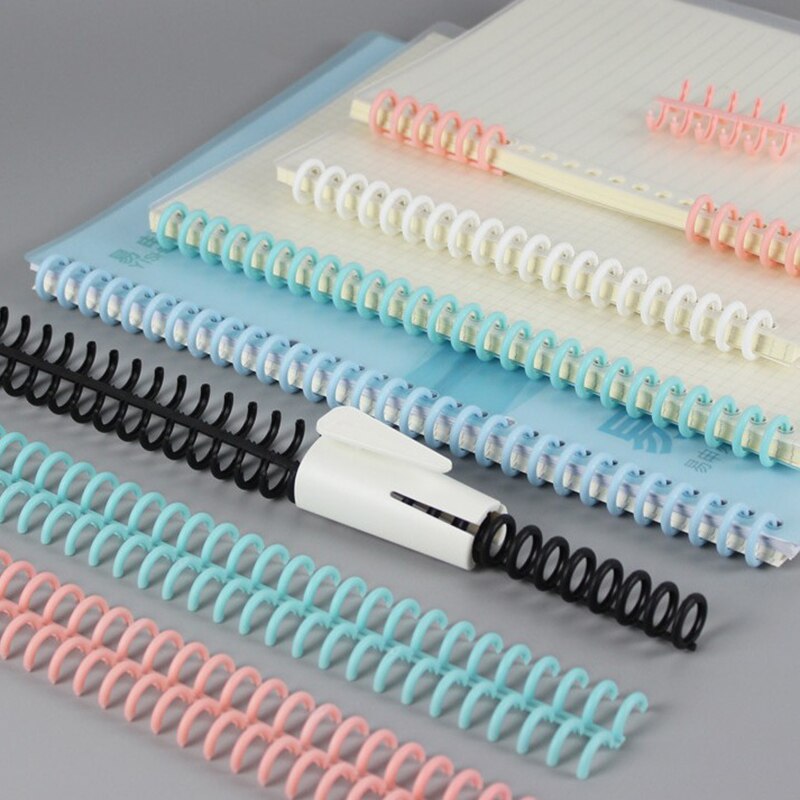 1pc Plastic 30-Hole Loose Leaf Binders Ring Binding Spines Combs 85 Sheets Capacity for DIY Paper Notebook Album