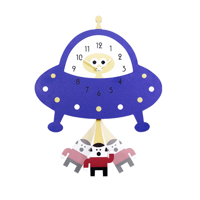 Creatieve Decoratieve Klokken Kinderkamer Kleuterschool Vroege Onderwijs Leuke Auto Cartoon Swing Wandklok