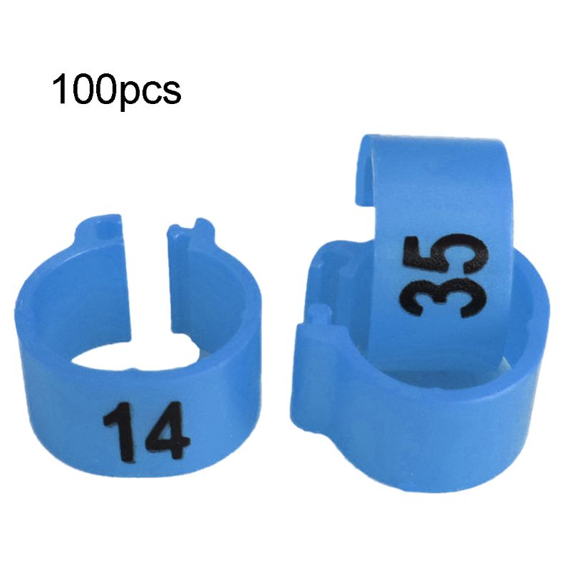 100 Pcs Number Recognition Bird Foot Ring Species Identify Dove Bands Training Rings Pet Bird Label Sign for Pigeon Dove: Blue