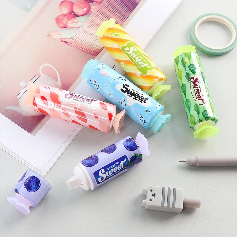 Uutuus söpö karkki korjausnauha makea korjausnauha opiskelijoille koulukorjaaja kawaii paperitavarat lasten toimistotarvikkeet