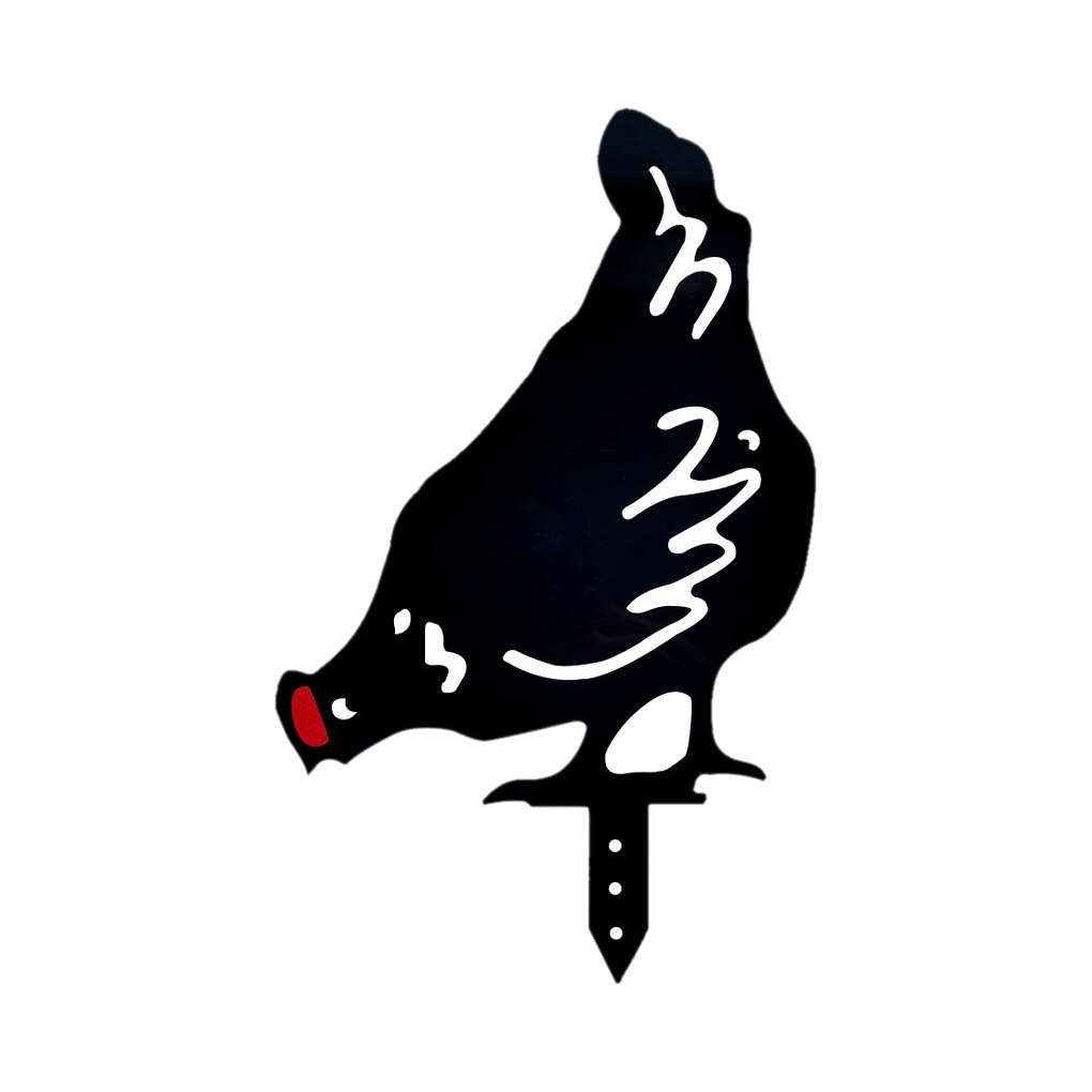 Garden Stake Chicken Shape Acrylic Yard Art Stake Waterproof Hollow Decoration Prop