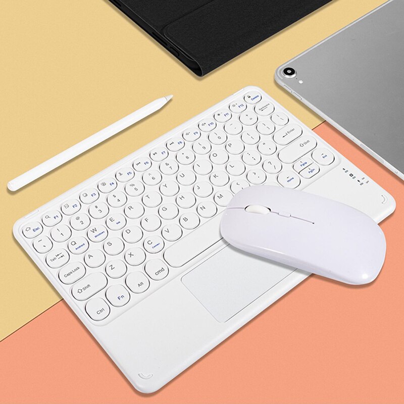 Für Tablet iOS Android Windows Universal Touchpad Tastatur Maus Combo Für Apple iPad Magie Tastatur Für Huawei Samsung Xiaomi: White with mouse