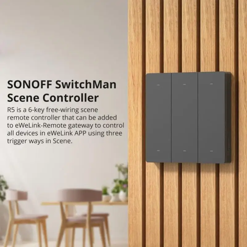 SONOFF WIFI R5 SwitchMan scena controllore 6 tasti accorto interruttore alimentato a batteria EWeLink controllo funziona con Alexa Google casa