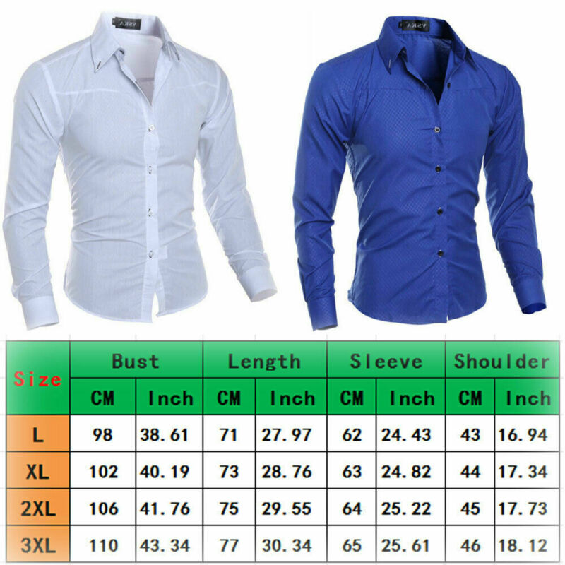 Lyxig formell skjorta för män manlig ädel knapp långärmad casual slim fit kontorsklänning skjortor i solid bomull