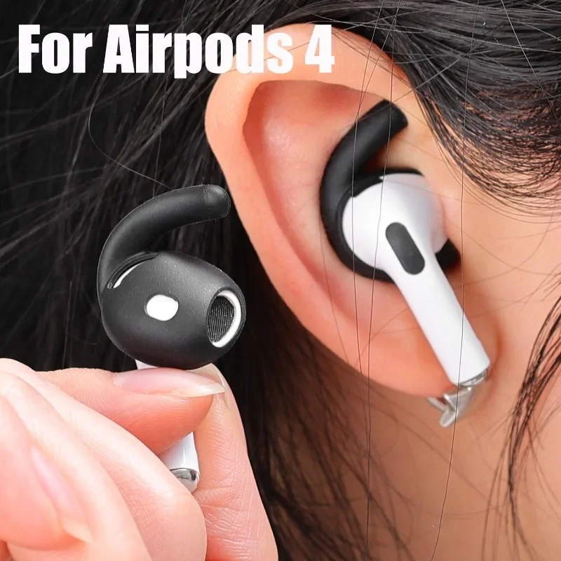 Soft Silicone in-Ear Eartips for Apple Airpods 4 Protector Earphone Case Earpad with Anti-slip Earhook for AirPods 4 Accessories