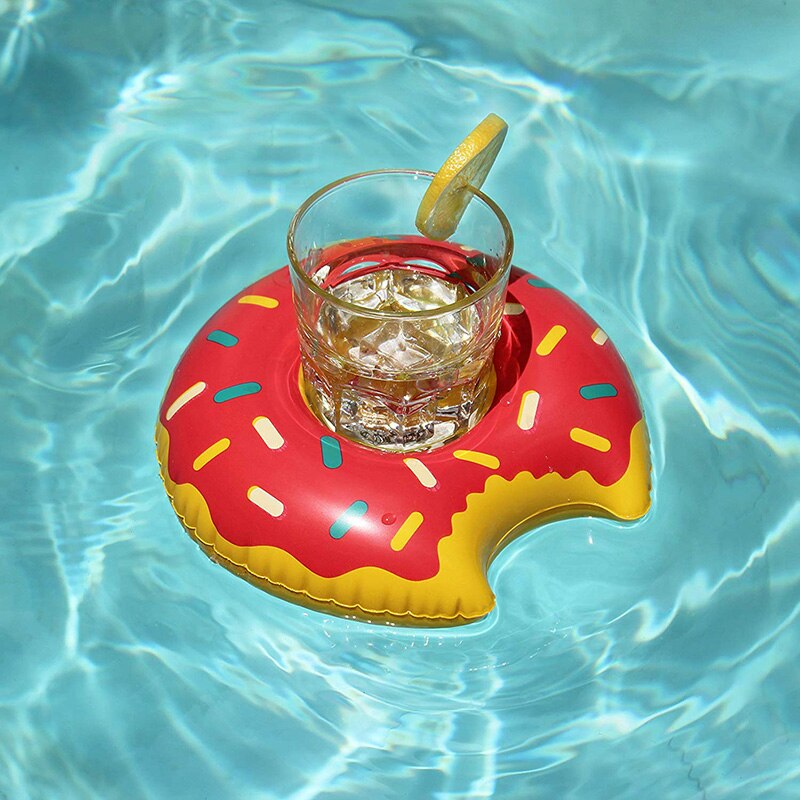 Uppblåsbara dryckeshållare, simbassängflottar mugghållare koppdrinkfloats koppunderlägg för partybarn badleksaker