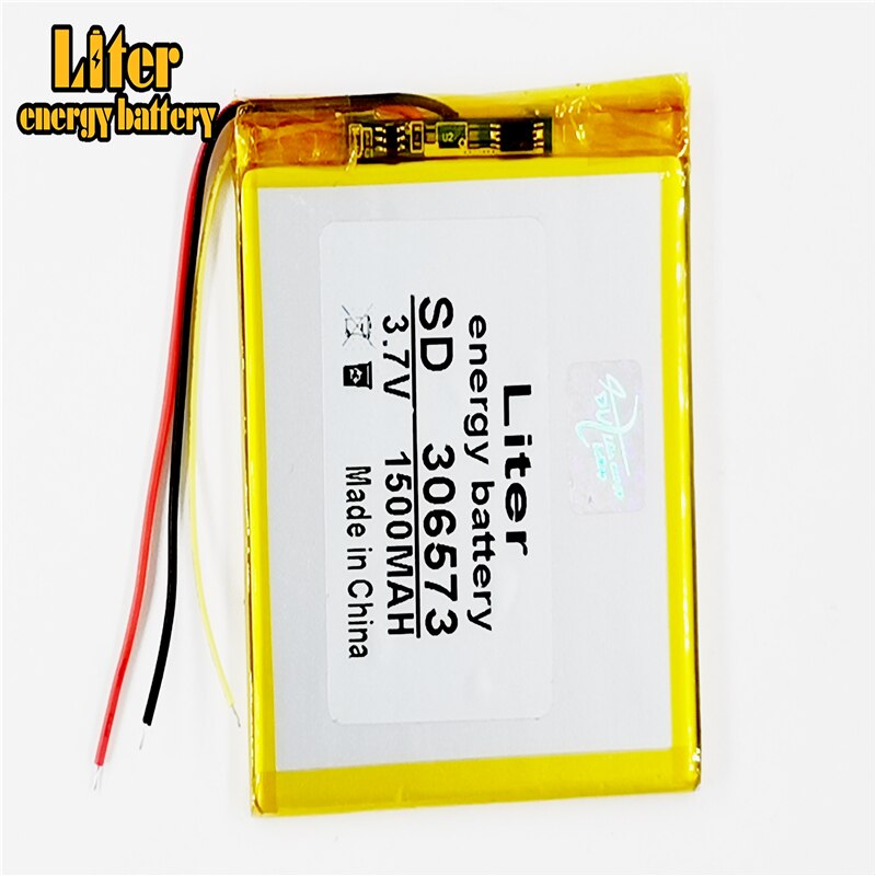 Celdas de polímero de litio LiPo de 3 líneas, 306573, 3,7 V, 1500mAh, energía para PAD, GPS, vídeo, juego, E-Book, tableta, PC, Banco de energía