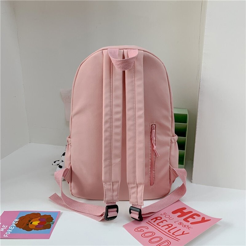 Cow Pattern Nyon Women Backpack Female Lovely School Bag For Teenage Girls Large Capacity Contrast Color Travel Bag Mochila