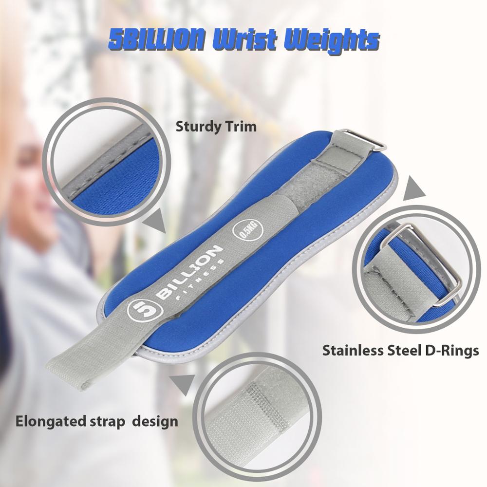 5BILLION Wrist Hand Arm Leg Ankle Weights with Reflective logo for Men Women Fitness Exercise Physical Therapy Walking