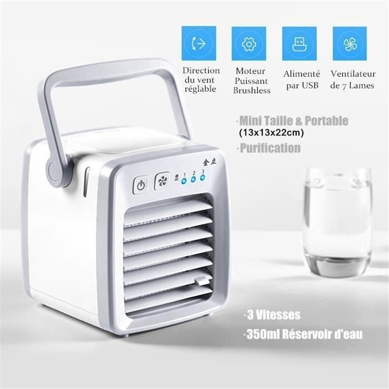 Air Cooler USB Conditioning Mini Air Conditioner Fan Device Home Office Desk Personal Space Cooler