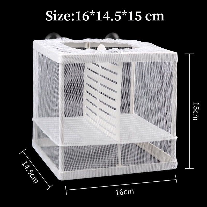 1 Pc Aquarium Fish Breeding Breeder Box Baby Fish Hatchery Isolation Net Fish Tank Incubator Box Hanging Aquarium Accessories: 16x14.5x15cm