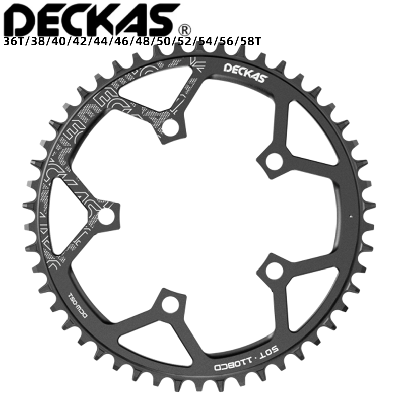 DECKAS 110BCD Kettingblad Voor Shimano Crown Ronde Zwart 36T 38T 40T 42T 44T 48T 50T 52T 54T Tandwiel Kettingwiel Voor 110mm Crankstel