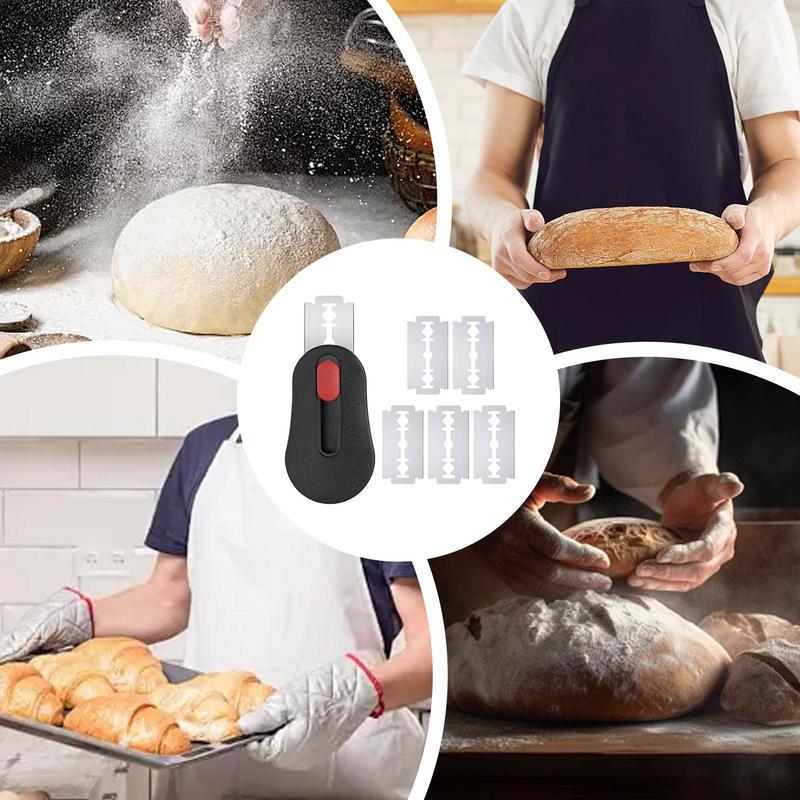 Brood Scoring Blade Set Zelfgemaakte Zuurdesem Deeg Scribing Tool Met 5 Vervangende Messen Brood Scoring Mes Scheermessen Cutter