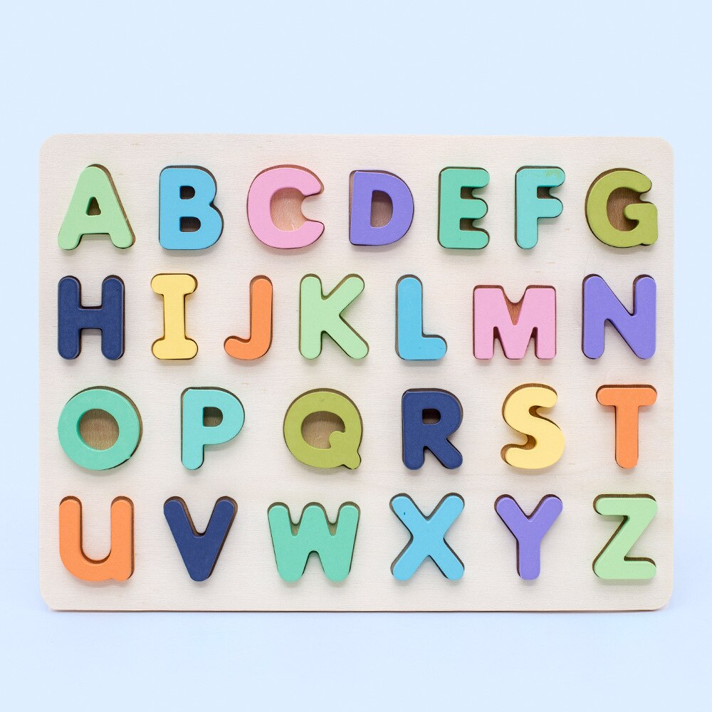 Colourful Wooden toy Alphanumeric Alphabet Jigsaw Puzzle Board Children &#39;s preschool Early Educational Toys For Kids: D