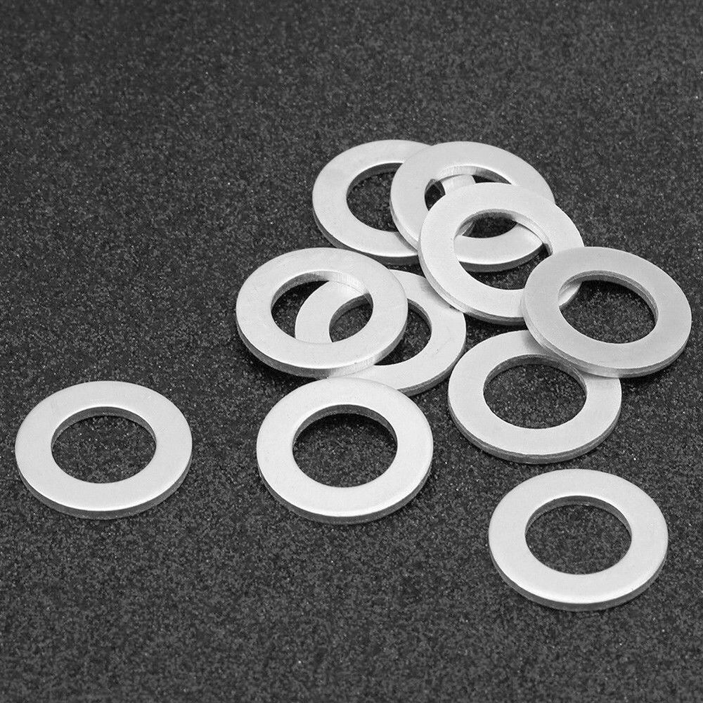 10Pcs/set Aluminum Oil Sump Nut Drain Oil Plug Engine Oil Drain Plug Crush Washer Pan Gaskets