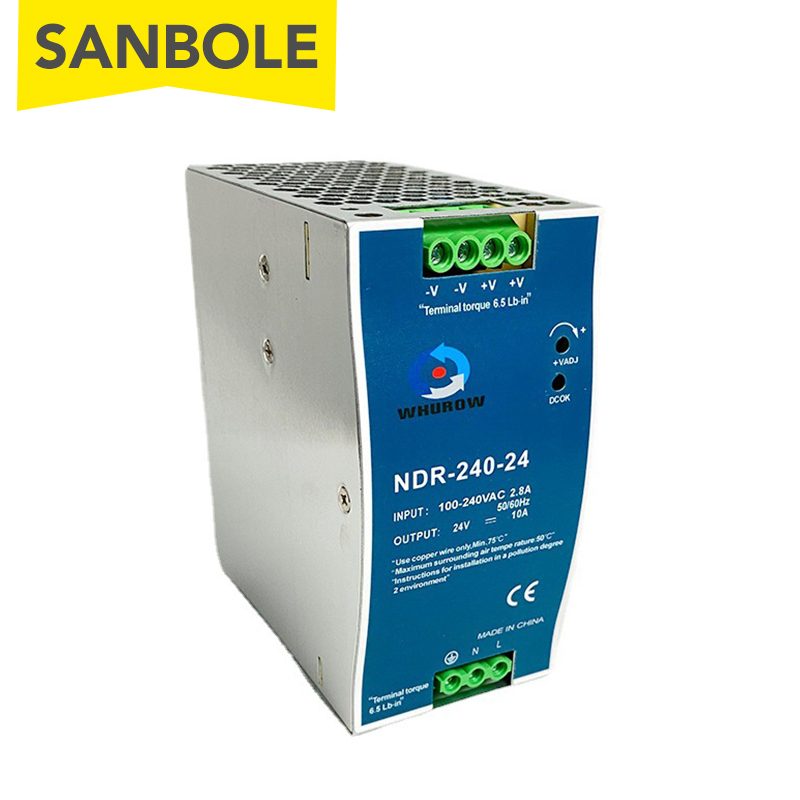 Ndr -120w 75/150/240w 5v ~ 24v switchläge nätaggregat ac dc för elektrisk utrustning ultratunn din-skena fabrik
