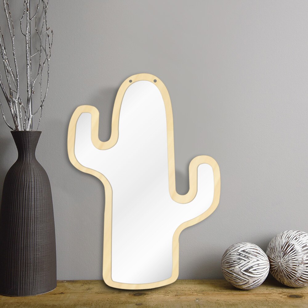 deserto cactus Decorativo Specchio A Parete in Acrilico con Schienale in Legno di cactus Appeso Interni Complementi Arredo Casa Fare-su Specchio cactus Regalo