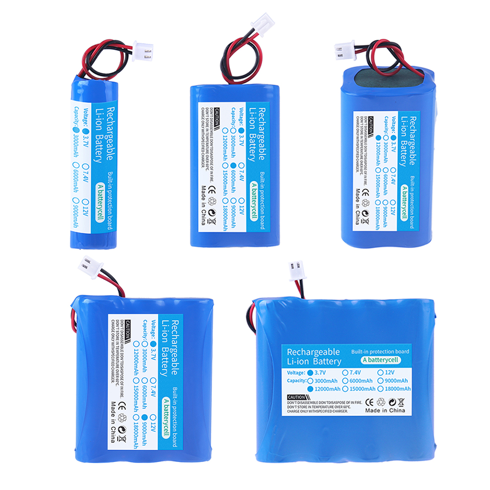 18650 3,7 V 3000mAh 6000mAh 9000mAh 12000mAh Li-Ionen-Akku xh3.0 2p Stecker für Bluetooth-Lautsprecher kleiner Player Solars chein werfer