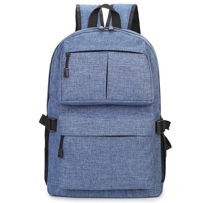 FZMBAI Mode Grote Capaciteit Canvas Rugzak Unisex Multi-gebruik Dubbele Schoudertas: Sky Blue