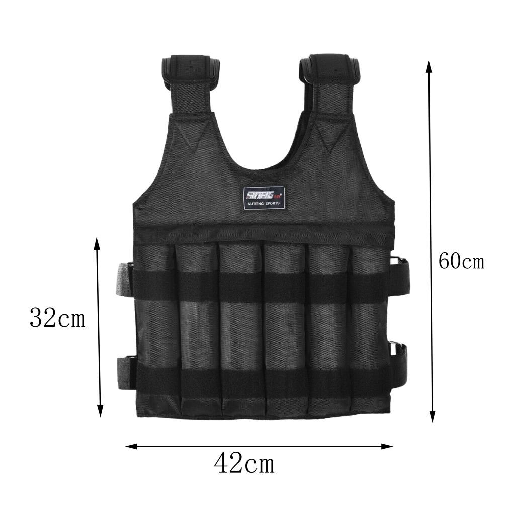 50 kg Men Women Workout Adjustable Weight Vest Weighted Training Exercise Sports Boxing Fitness Outdoor (Weights Not Included)
