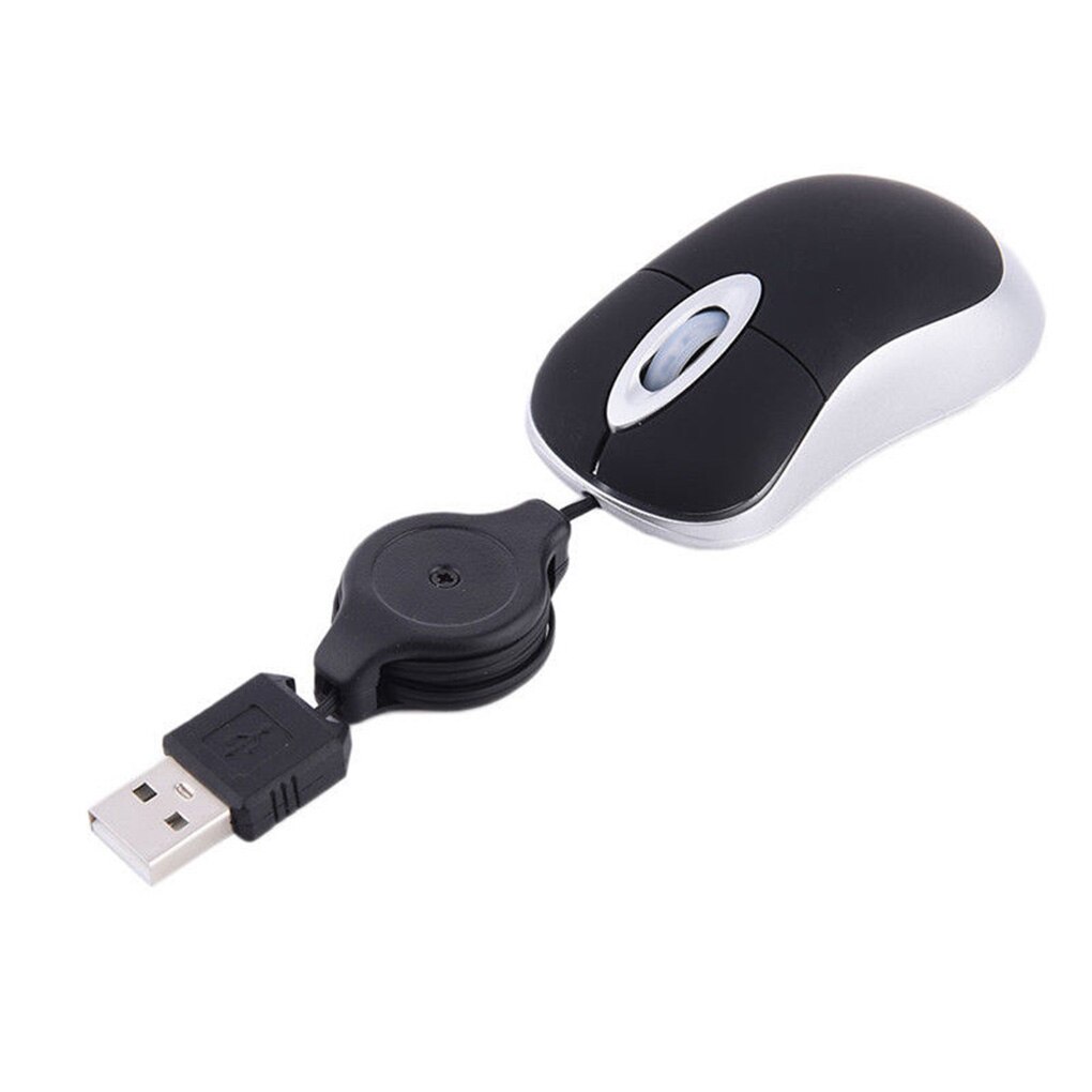 Optical Mini Retractable Mouse Portable Mini USB Wired Mouse Ergonomics Home Office Mice for Computer PC Laptop