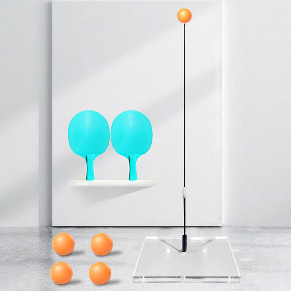 Table Tennis Training Practice Elastic Shaft with 3 Ping Pong Ball 2 Racket Table Tennis Balls/Cover/Edge Protector