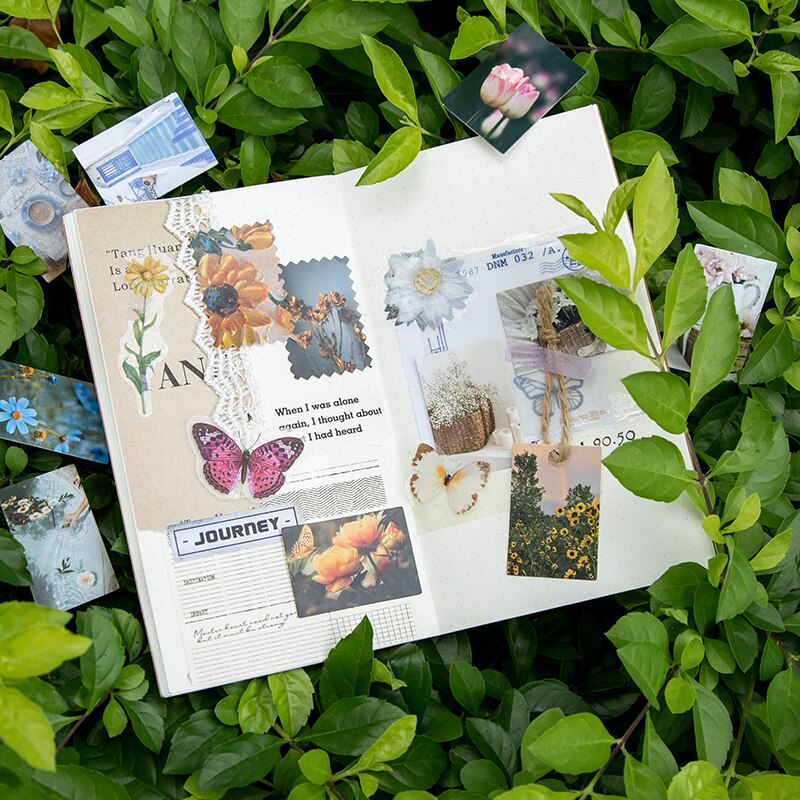 Flor de rosa mini livro material papel lixo jornal planejador artesanato scrapbooking vintage decorativo diy artesanato álbuns de fotos