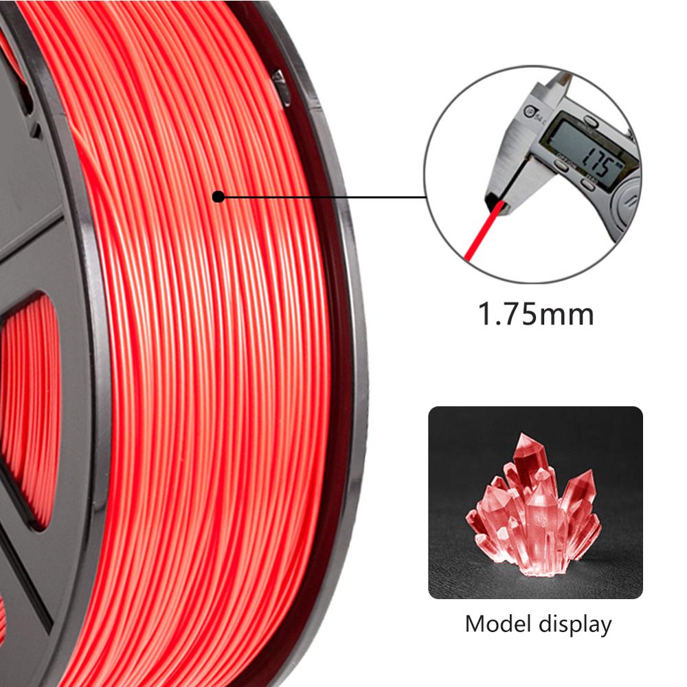 PETG Red 3d printer filament No bubble high hardness petg filament with transparent color for intensity