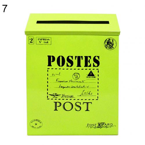 Retro Metal Mailboxes Wall Mounted Mail Box Mailbox Bucket Newspaper Letter Box Post Garden Decoration Garden Supplies: 7