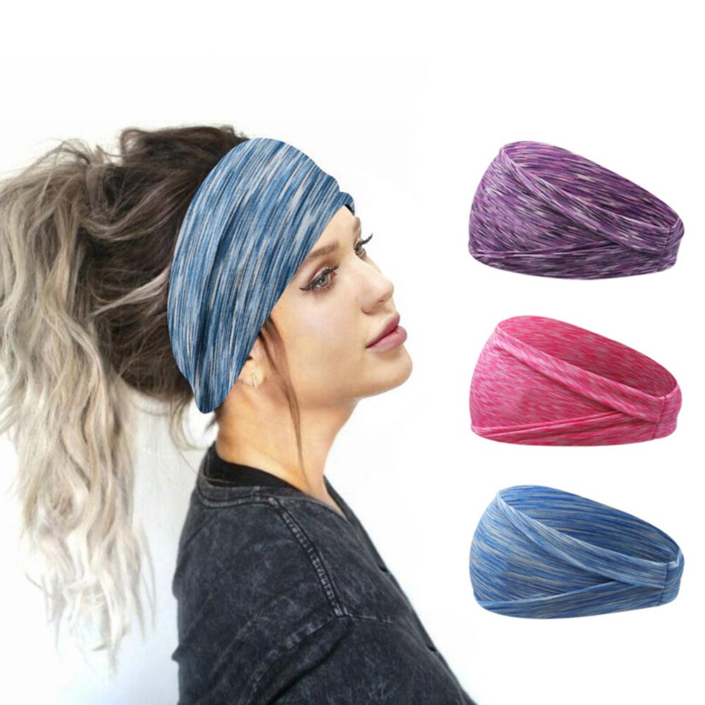 Cinta ancha para el pelo para mujer, diadema elástica para lavado de cara, ropa deportiva para Yoga
