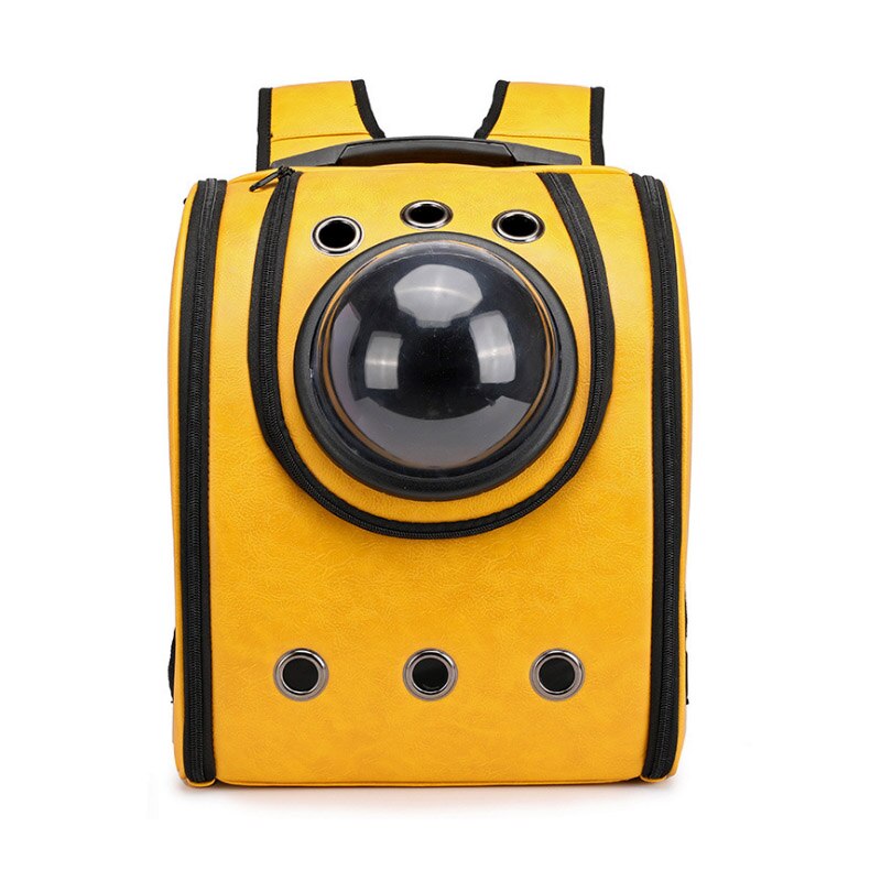 pet puppy cat bag pet space capsule dog travel carrier space leather capsule pet dog carrier backpack sports outdo: Gold