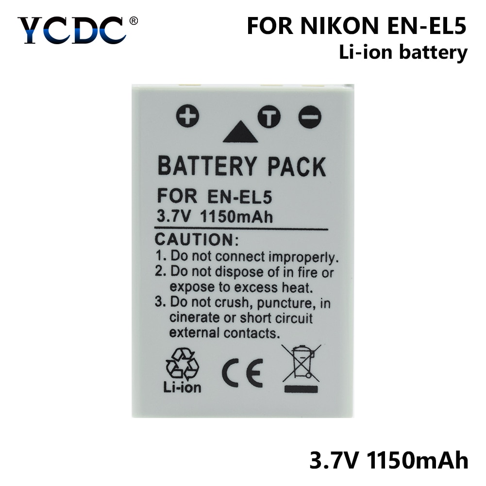 1/2 Stuks EN-EL5 ENEL5 EN EL5 3.7V 1150mAh Li-Ion Camera Batterij voor Nikon Coolpix 3700 4200 5200 5900 7900 P3 P4 P500 P510