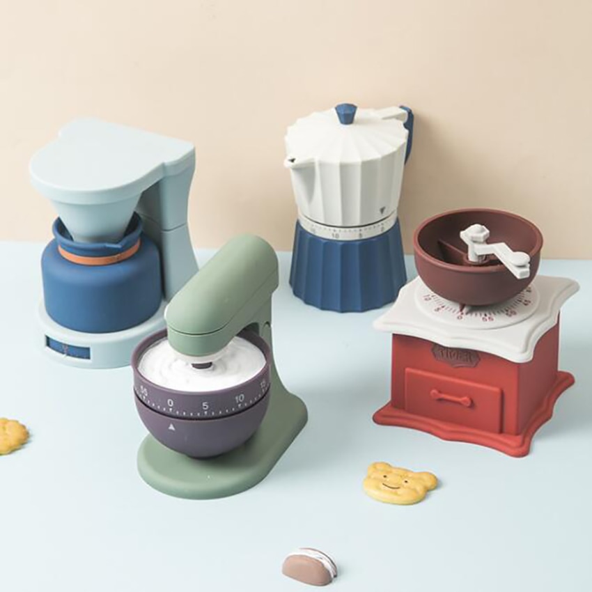 Cute Kitchen Timer, 60 Minutes Mechanical Time Manager No Batteries Required Counters, Countdown Reminder with Loud Ring