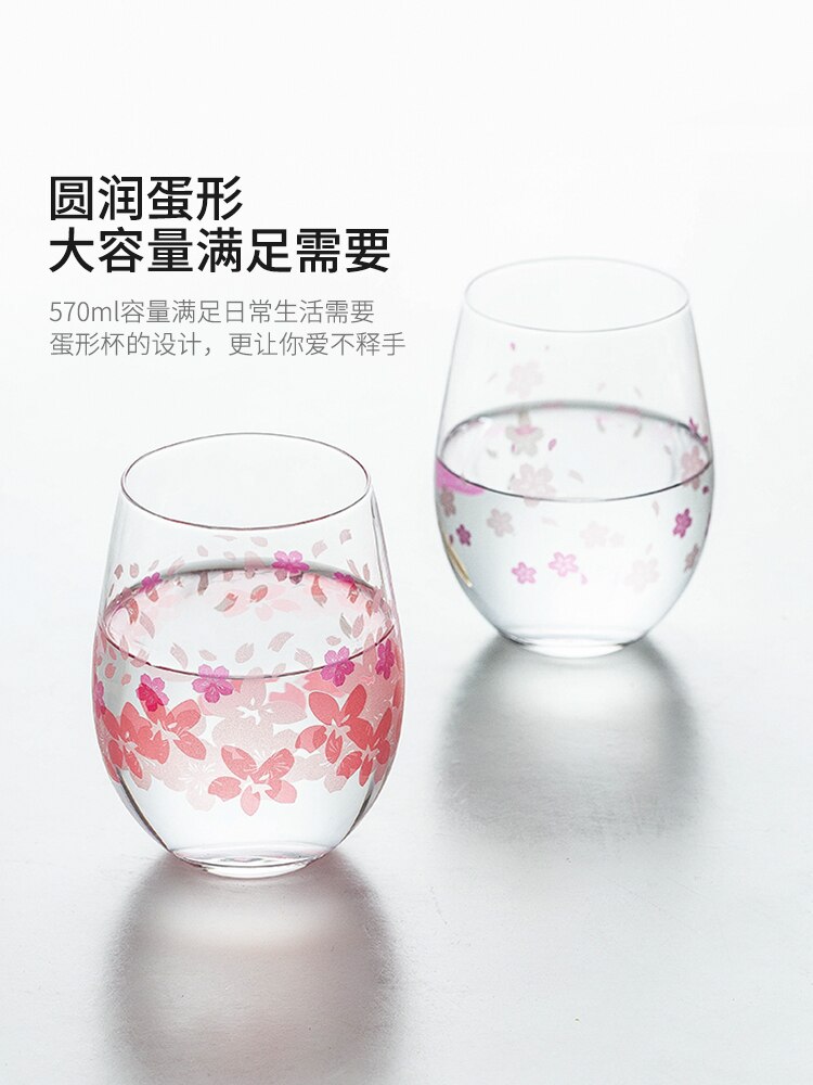 Cherry Blossom color changing glass fresh water cup tea cup lovely girl cup Egg Cup Home