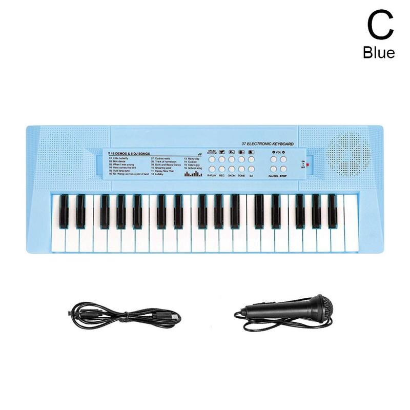 37 farbe freundlicher Elektronische Orgel Klavier Digitale Musik Bord Mit Mikrofon freundlicher Musical Schaum Für freundlicher: Blau