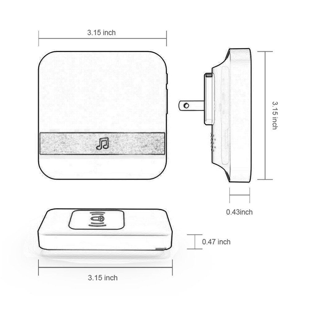 Waterproof LED Wireless Doorbell 300M Long Range 52 Songs Chime Adjustable Volume Door Bell Remote Control Alert System
