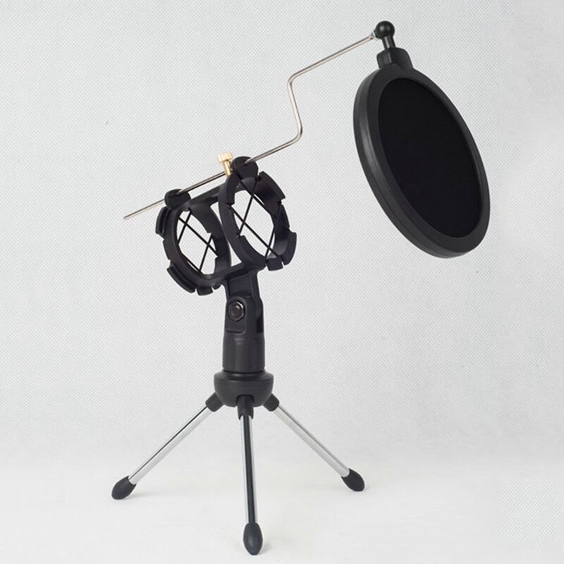 Detaljhandel mikrofon stativ mic shock mount stativ skrivbordsfäste hållare med filter