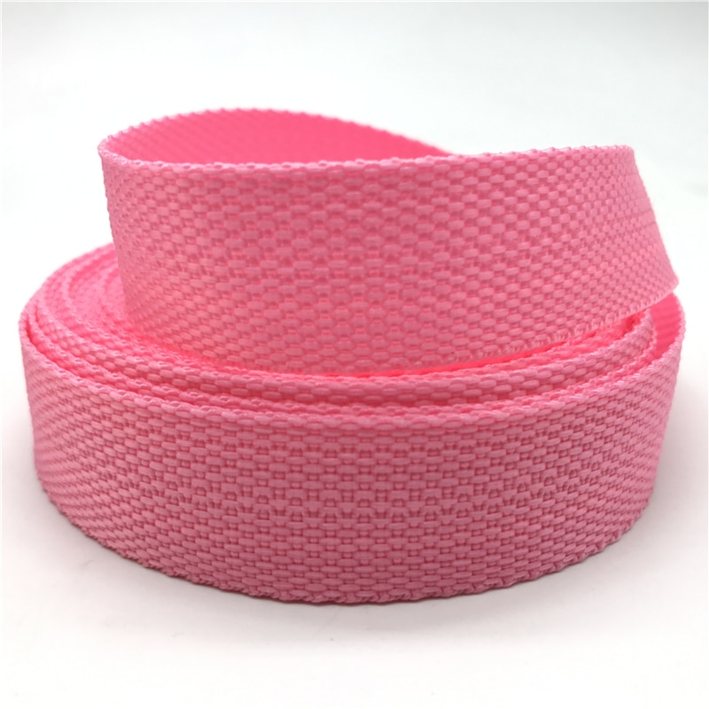 5 yards 1 "  (25mm)  nylonband polypropen pp band band band rem hundhalsband sele utomhus ryggsäck väska delar: Rosa