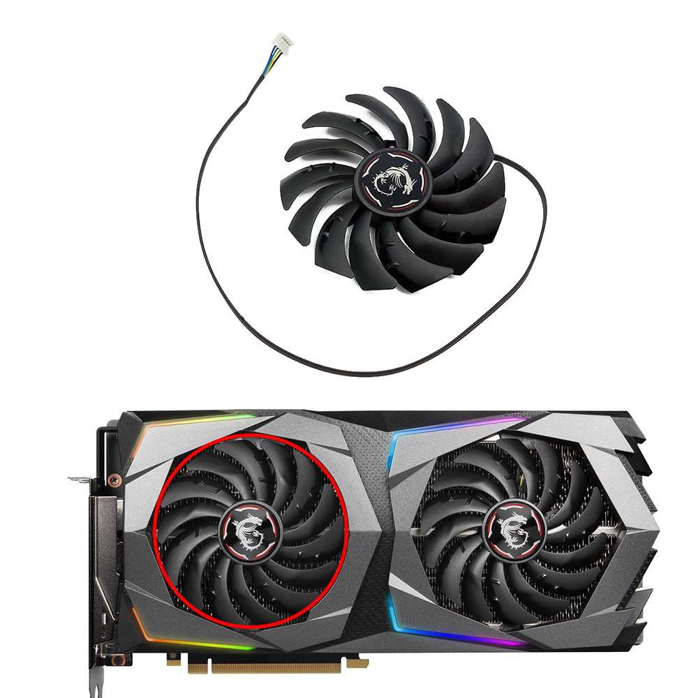 Wentylator chłodzący 95MM PLD10010S12HH RTX2070 X-8G do kart GeForce MSI RTX 2070 GAMING Z: Brązowy