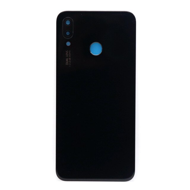 Bateria de volta capa para huawei p20 lite porta caso para huawei p20 lite habitação substituição + voltar câmera lente vidro caso ANE-LX1 3: Black With Lens