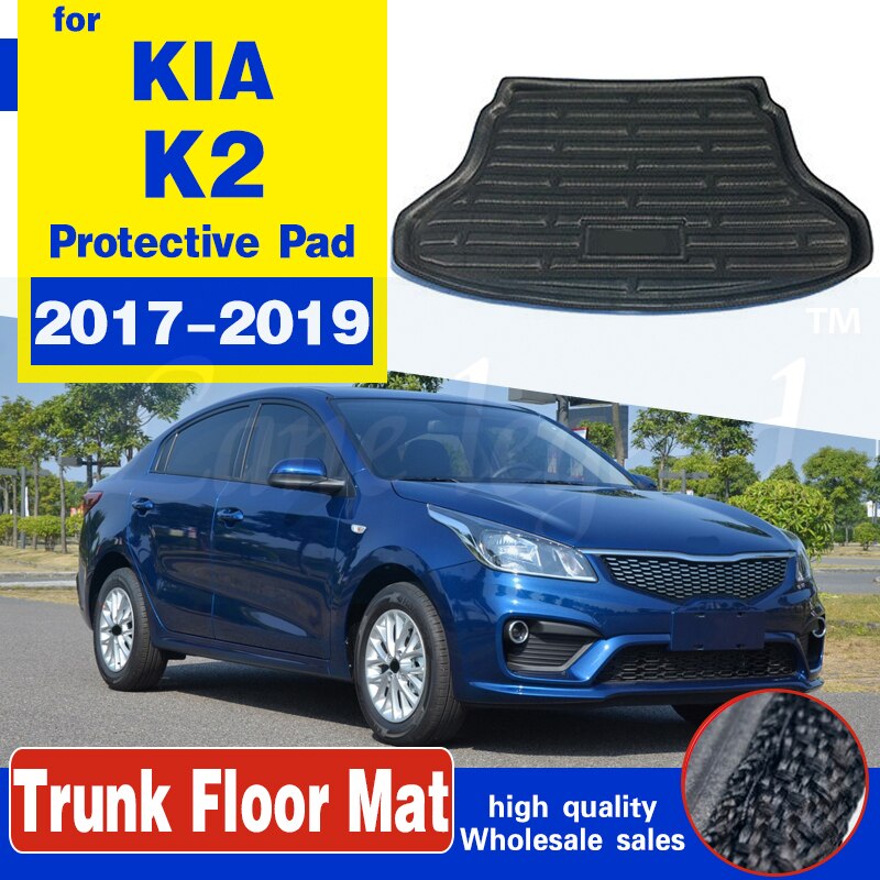 Voor Kia K2 Tailored Laadvloerbekleding Tray Auto Kofferbak Cargo Mat Floor Vel Tapijt Modder Beschermende pad Waterdicht
