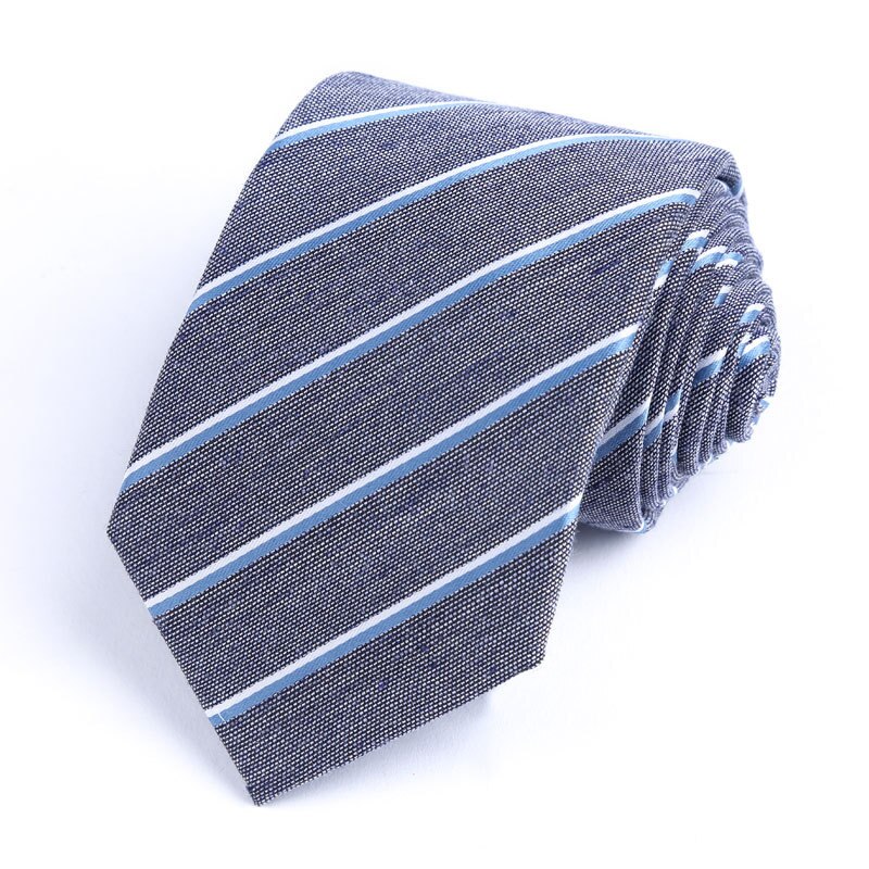 Men's Silk Striped Necktie 7cm Business Casual: E