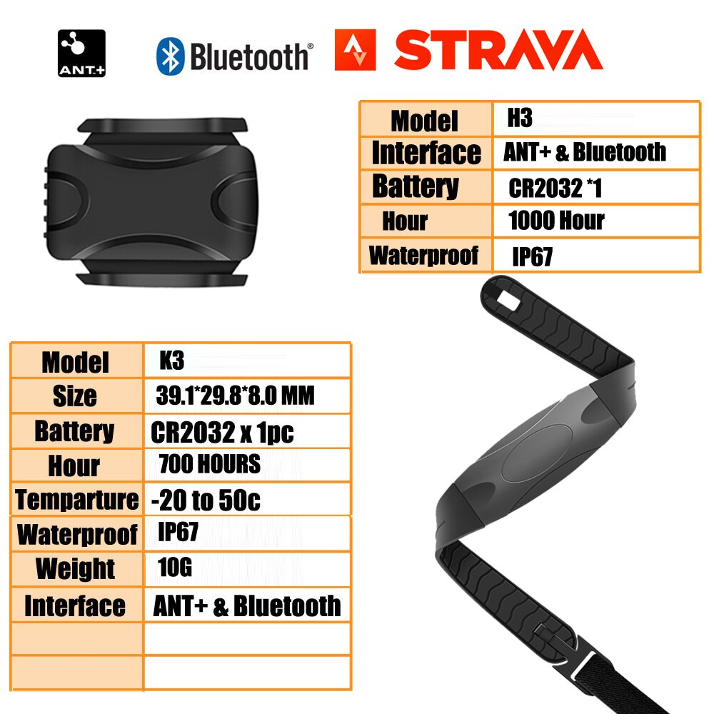 Bike Speedometer Wireless Computer ANT+ Bluetooth Bicycle Speed Cadence Sensor Heart Rate Monitor for GARMIN iGPSPORT Bryton C3