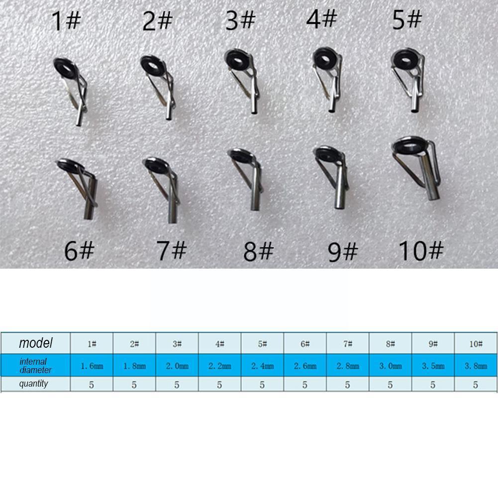 50 Stks/doos Vissen Top Ringen Staaf Pole Reparatie Kit Lijn Reparatie Pole Sets Kit Eye Vervanging Diy Accessoires Eyes Ringen gidsen U2l7