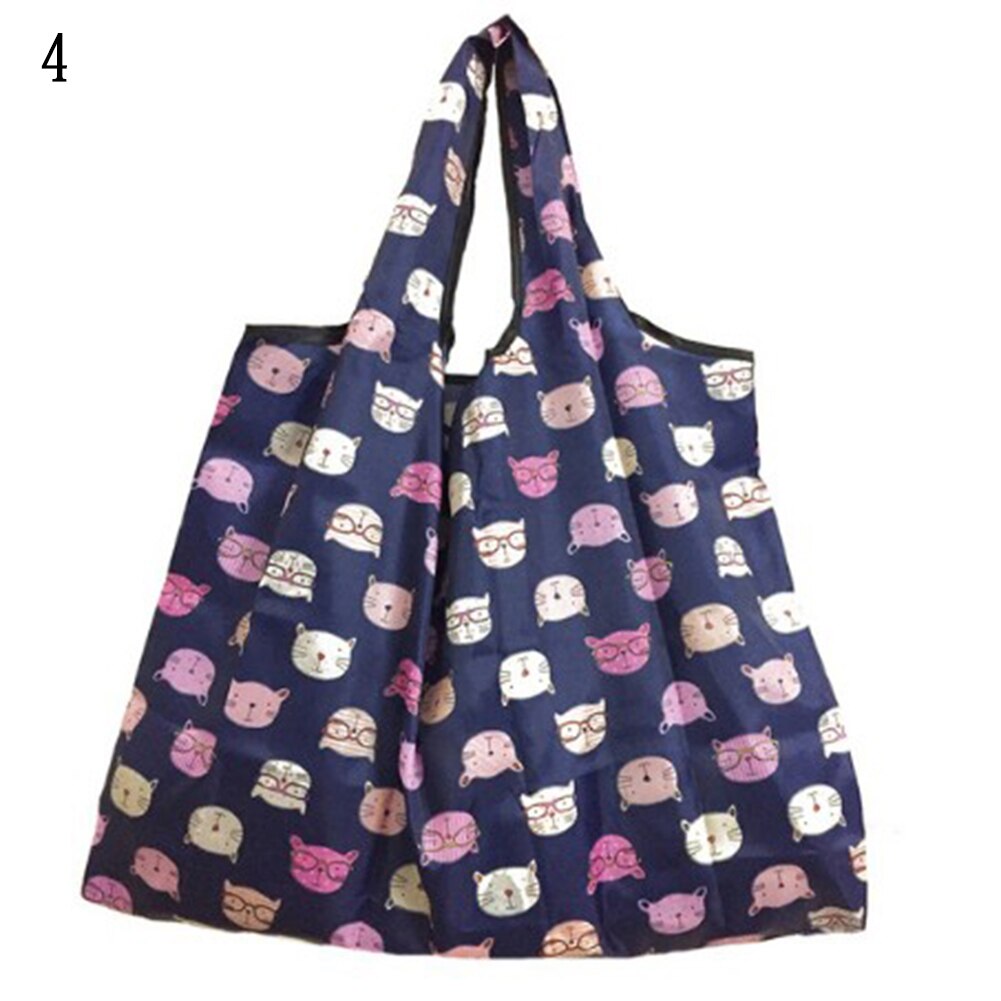 Vrouwen Opvouwbare Boodschappentas Cartoon Bloemen Fruit Groente Herbruikbare Boodschappentas Eco Lady Tote Bag Zak: 4