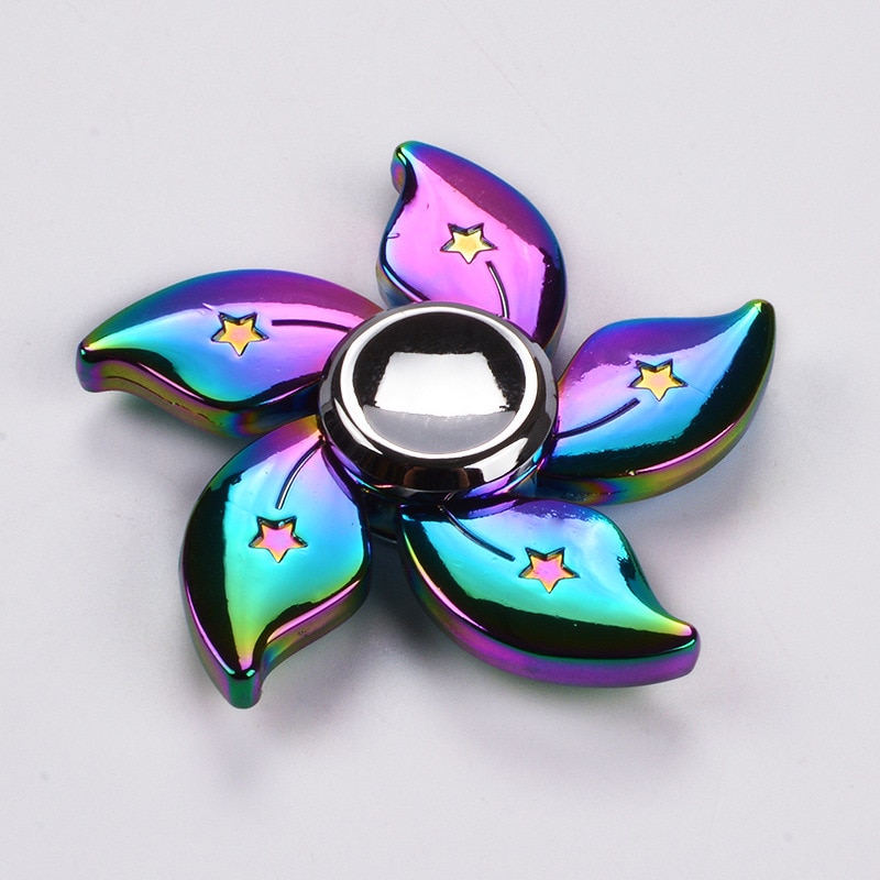 Multicolor Fidget Spinner Metal Alloy Smooth Hand Spinner Adult Office Anxiety Relief Stress Flower Gyro Tri Spinner Toy For Kid