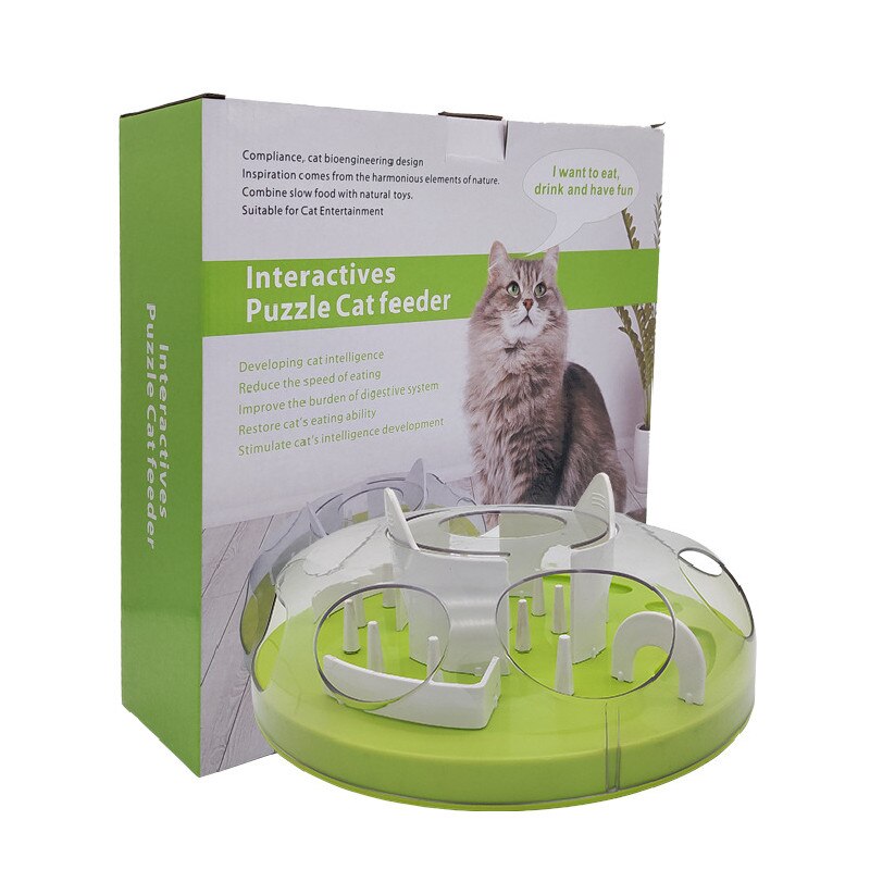 Pet Kat Doolhof Trage Voedsel Interactieve Puzzel Kat Feeder Kat Voedsel Container