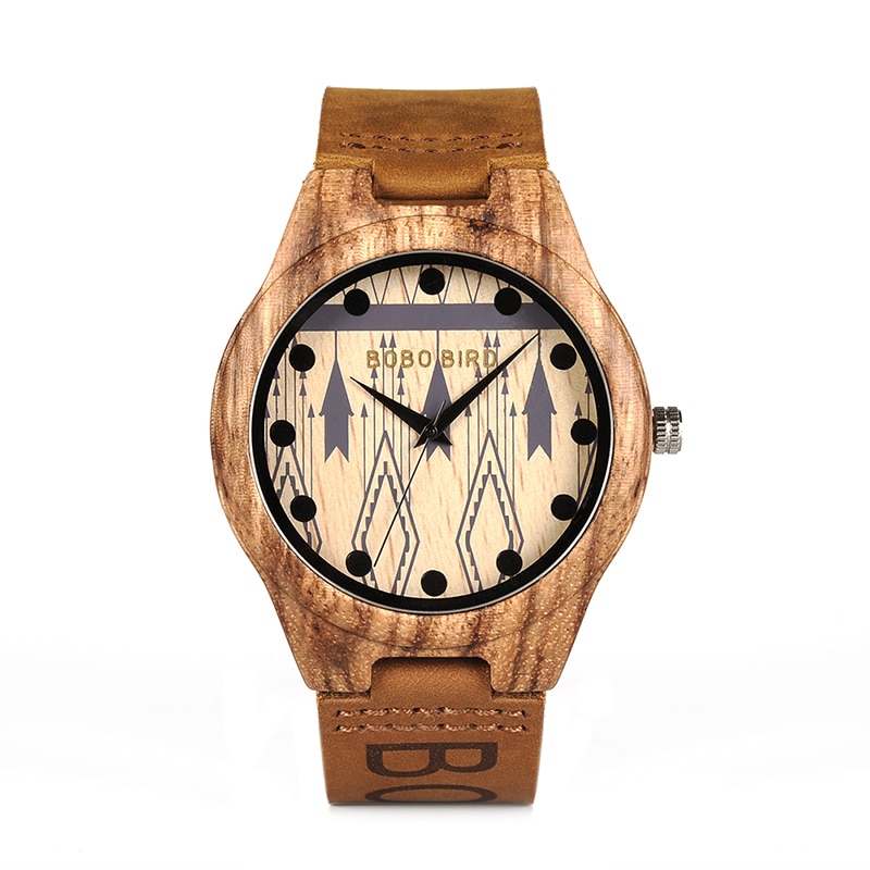 BOBO BIRD WO30 Classic Zebra Wooden Watch Quartz Watches With Brand Leather Straps relojes mujer marca de lujo