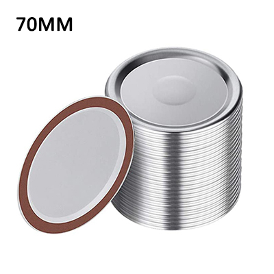 24Pcs Replacement Mason Jar Lids with Silicone Seals Rings Reusable for 70/86MM Regular Wide Mouth Canning: 70MM 24PCS